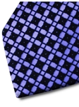 Violet Silk With Black Velvet Squares Pattern Tie | Italo Ferretti Fine Ties Collection | Sam's Tailoring