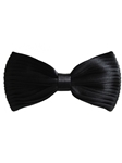 Black Horizontal Pleats Sartorial Silk Bow Tie | Bow Ties Collection | Sam's Tailoring Fine Men Clothing