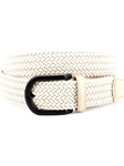 Cream Italian Braided Melange Rayon Elastic Belt | Torino leather New Belts | Sam's Tailoring Fine Men Clothing