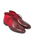 Bordeaux Suede & Leather Men's Chukka Boot | Fine Men Spring Boots | Sam's Tailoring Fine Men Clothing