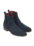 Navy Suede Chelsea Fine Men's Boot | Fine Men Spring Boots | Sam's Tailoring Fine Men Clothing