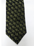Black With Green Geometric Design Silk Tie | Jane Barnes Silk Ties | Sam's Tailoring Fine Men's Clothing