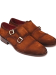Camel Suede Captoe Doubel Monkstrap Shoe | Handmade Monk Straps Shoes | Sam's Tailoring Fine Men Clothing