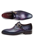 Purple Leather Single Monkstraps Men's Shoe | Handmade Monk Straps Shoes | Sam's Tailoring Fine Men Clothing