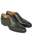 Green Genuine Crocodile & Calfskin Oxford | Hand Made Exotic Skins Shoes | Sam's Tailoring Fine Men Clothing