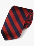 Red & Navy Woven Repp Stripes Tie | Fine Ties Collection | Sam's Tailoring Fine Men Clothing
