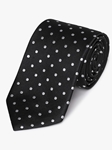 Black Woven White Polka Dot Silk Tie | Fine Ties Collection | Sam's Tailoring Fine Men Clothing