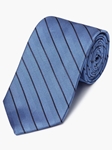 Blue Herringbone Stripe Pattern Silk Tie | Fine Ties Collection | Sam's Tailoring Fine Men Clothing