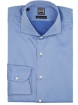 Blue Italian Twill Spread Collar Dress Shirt | IKE Behar Dress Shirts | Sam's Tailoring Fine Men's Clothing