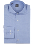 Blue Dobbie Dot Spread Collar Dress Shirt | IKE Behar Dress Shirts | Sam's Tailoring Fine Men's Clothing