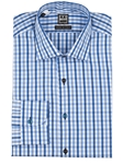 Bold Blue Check Marcus Men's Dress Shirt | IKE Behar Dress Shirts | Sam's Tailoring Fine Men's Clothing