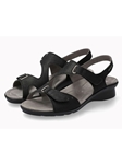 Black Hook & Loop Fastener Nubuck Classic Sandal | Women's Classic Sandals | Sams Tailoring