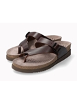 Chestnut Smooth Leather Buckle Fastener Sandal | Women's Classic Sandals | Sams Tailoring