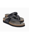 Black Smooth Leather Buckle Fastener Sandal | Women's Classic Sandals | Sams Tailoring