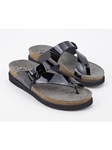 Black Patent Leather Buckle Fastener Sandal | Women's Classic Sandals | Sams Tailoring