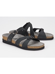 Black Nubuck Buckle Fastener Classic Sandal | Women's Classic Sandals | Sams Tailoring