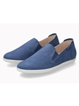Dark Blue Smooth Leather Women's Flat Shoe | Women's Flat Shoes | Sams Tailoring