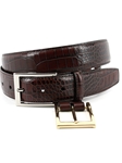 Brown Alligator Grain Embossed Calfskin Belt | Torino Leather Belts | Sam's Tailoring Fine Men Clothing