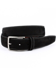 Black Italian Nubuck Calfskin Men's Belt | Torino Leather Belts | Sam's Tailoring Fine Men Clothing