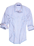 Blue & Gold Stripes Long Sleeves Big & Tall Shirt | Georg Roth Big & Tall Shirts | Sams Tailoring Fine Mens Clothing