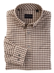 Chocolate Highland Twill Gingham Long Sleeve Sport Shirt | Bobby Jones Shirts Collection | Sams Tailoring Fine Men's Clothing
