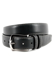 Black Contrast Stitched Italian Soft Calfskin Belt | Torino Leather Belts | Sam's Tailoring Fine Men Clothing