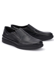 Black Smooth Leather Ultra Light Slip On Shoe | Mephisto Loafers Collection | Sam's Tailoring Fine Men Clothing