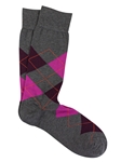 Asphalt/Plum Pima Cotton Argyle Sock | Marcoliani Socks Collection | Sam's Tailoring Fine Men's Clothing