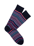 Sunrise Blue Pima Cotton Lisle Sorrento Stripe Sock  | Marcoliani Socks Collection | Sam's Tailoring Fine Men's Clothing