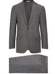 Grey Check Super 150's Tasmanian Wool Suit | Hickey Freeman Suit Collection | Sam's Tailoring Fine Men Clothing