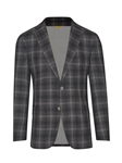 Charcoal Wool Crepe Rain System Plaid Jacket | Hickey Freeman Sportcoats Collection | Sam's Tailoring Fine Men Clothing