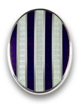 Navy Blue & White Hatched Pinstripe Cufflink | Vitrify England Cufflinks | Sam's Tailoring Fine Men's Clothing