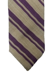 Tan With Purple Stripes Executive Wool Estate Tie | Estate Ties Collection | Sam's Tailoring Fine Men's Clothing