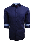 Navy & Light Blue Small Print Carlsbad Mens Shirt | Georg Roth Shirts | Sams Tailoring Fine Mens Clothing