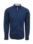 Indigo With Turquoise & Royal Circle Motif Bombay Beach Shirt | Georg Roth Shirts | Sams Tailoring Fine Mens Clothing