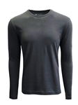 Grey Pima Cotton Crew Neck Long Sleeve t Shirt | Georg Roth t Shirts | Sams Tailoring Fine Mens Clothing