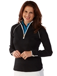 Black Pima Cotton Solid Quarter Zip Women's Pullover | Bobby Jones Women's Pullovers | Sam's Tailoring Fine Women's Clothing