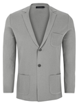 Medium Grey Front Patch Pockets Men Knit Blazer | Stone Rose Blazers Collection | Sams Tailoring Fine Men Clothing