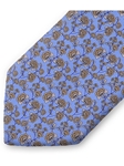 Blue With Tan Floral Sartorial Silk Tie | Italo Ferretti Ties | Sam's Tailoring Fine Men's Clothing