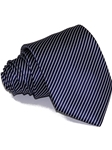 Blue And White Regimental Thin Stripes Silk Tie | Italo Ferretti Ties | Sam's Tailoring Fine Men's Clothing
