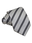 Black And White Regimental Woven Silk Tie | Italo Ferretti Ties | Sam's Tailoring Fine Men's Clothing