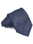 Blue Vintage Effect Linen Wool & Woven Silk Tie | Italo Ferretti Ties | Sam's Tailoring Fine Men's Clothing