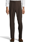 Brown Wool/Poly Pleated Expander Smaller Waist Pant | Palm Beach Dress Pants | Sam's Tailoring Fine Men Clothing