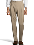 Tan Gabardine Pleated Wool Men's Pant | Palm Beach Dress Pants | Sam's Tailoring Fine Men's Clothing