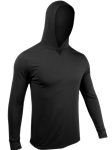 Black Classic Long Sleeve Hooded Tee | 2Undr Men Tee Shirts | Sam's Tailoring Fine Men's Clothing