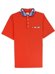 Orange Lightweight Pique Dress Collar Carnegie Polo | Vastrm Polo Shirts | Sam's Tailoring Fine Men Clothing