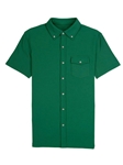 Dark Green Comfort Pique Austin Short Sleeve Dress Shirt | Vastrm Shirts Collection | Sam's Tailoring Fine Men Clothing