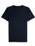 Navy Jersey Fabric Short Sleeve Men's Henley | Vastrm Henleys Collection | Sam's Tailoring Fine Men Clothing