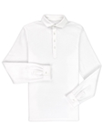 White Comfort Pique Cambridge Long Sleeve Polo | Vastrm Polos Collection | Sam's Tailoring Fine Men Clothing