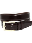 Burgundy Antigua Leather W/ Brass Buckle X-Long Belt | Torino Leather XL Belts | Sam's Tailoring Fine Men Clothing